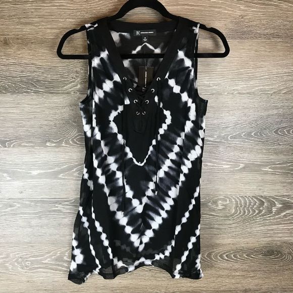 INC Lace Up Diamond Tie Dye Tank Top NWT - Picture 3 of 10